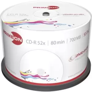 Image of Primeon 2761105 Blank CD-R 80 700 MB 50 pc(s) Spindle Printable