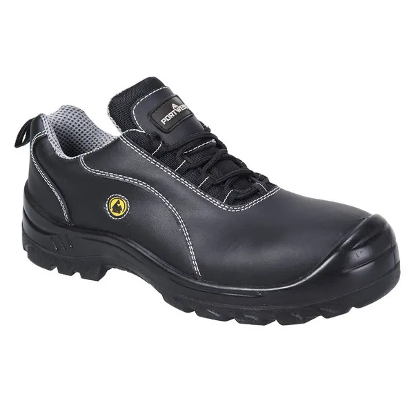 Image of Portwest Compositelite ESD Leather Safety Shoes FC02BKR44 Colour: Black