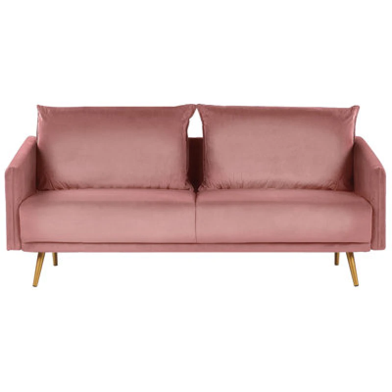 Image of Beliani Sofa 3 Seater Maura Velvet Pink
