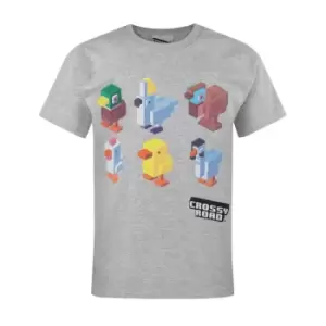 Image of Crossy Road Childrens/Boys Official Character Design Short Sleeved T-Shirt (Years (3/4)) (Light Grey)