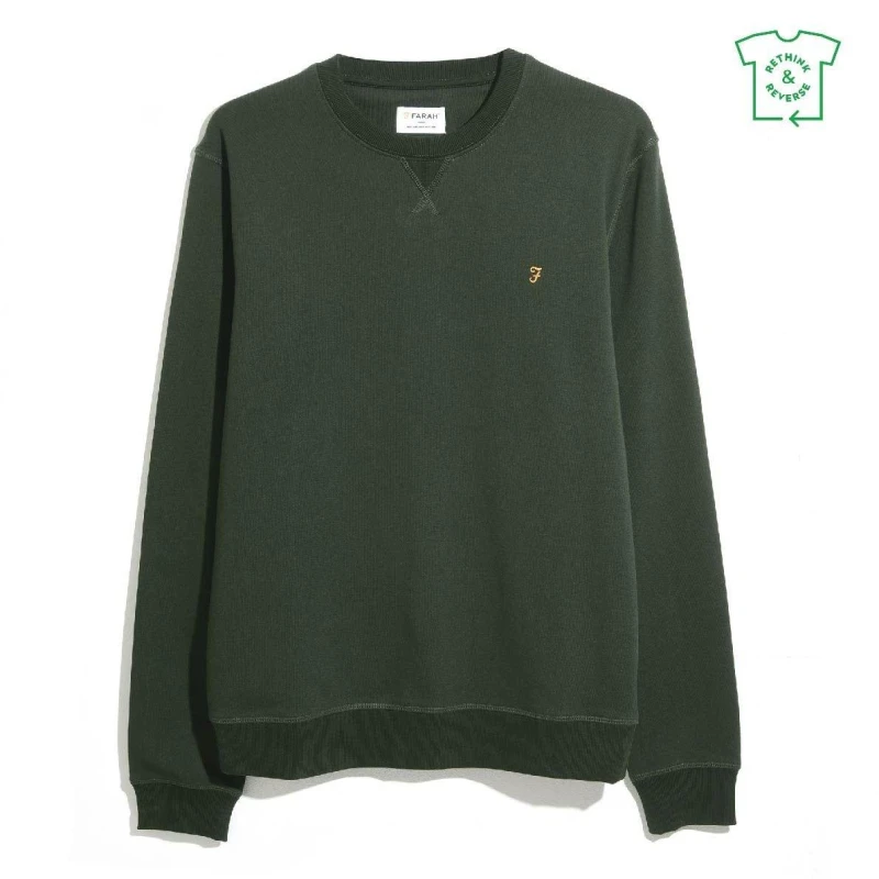 Image of Farah Tim Crew Sweatshirt Evergreen 357 male Small