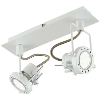 Image of Fan Europe Lighting - Fan Europe Techno - Ceiling Twin Spotlight, White, GU10