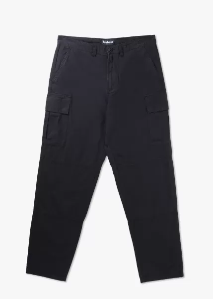 Image of Barbour Mens Essential Ripstop Cargo Trousers In Black