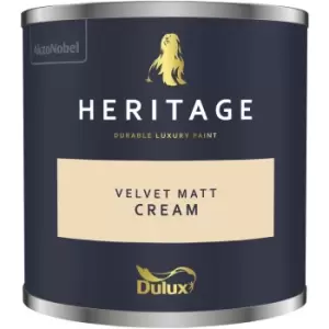Image of Dulux Heritage Velvet Matt Cream Matt Emulsion Paint 125ml