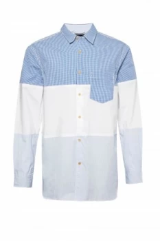 Image of Mens French Connection Horizontal Cut Panels Shirt White