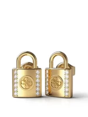 Image of Guess Guess Keep Me Close Ladies Stud Earrings, Gold, Women