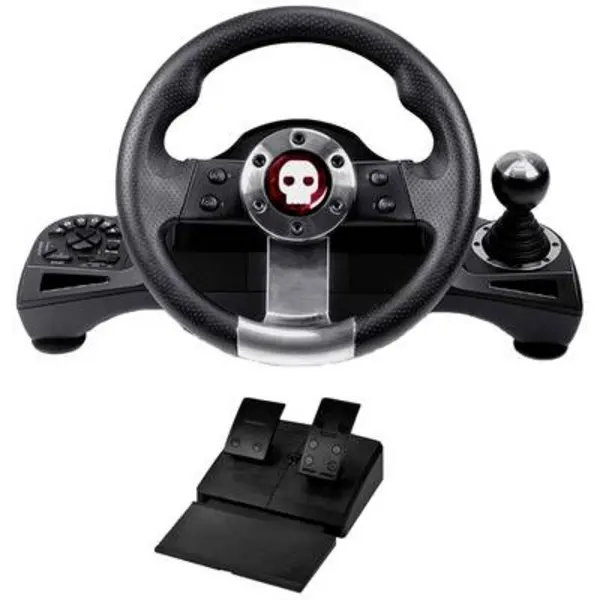 Image of Konix Konix Pro Steering Wheel Steering wheel PlayStation 4, Xbox One, Xbox Series S, Xbox Series X, Nintendo Switch Black incl. gear shift, incl. foo