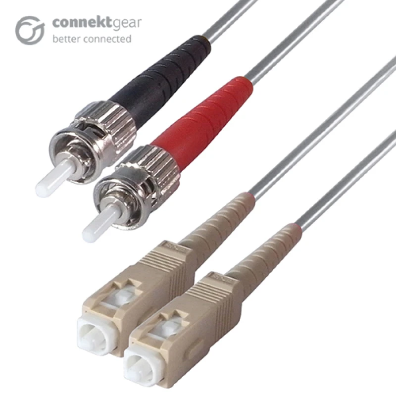 Image of connektgear 3m Duplex Fibre Optic Multi-Mode Cable OM3 50/125 Micron S