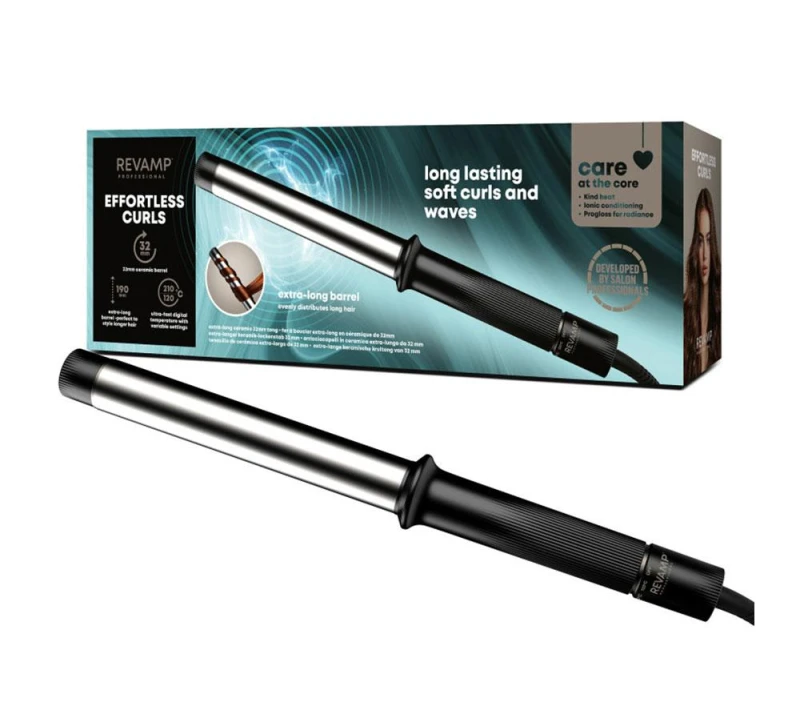 Image of REVAMP Effortless Curls Extra Long Curling Tong - Black 5010777165456