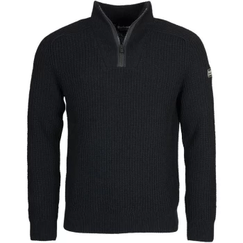 Image of Barbour International Tread Half Zip Sweatshirt - Black BK31