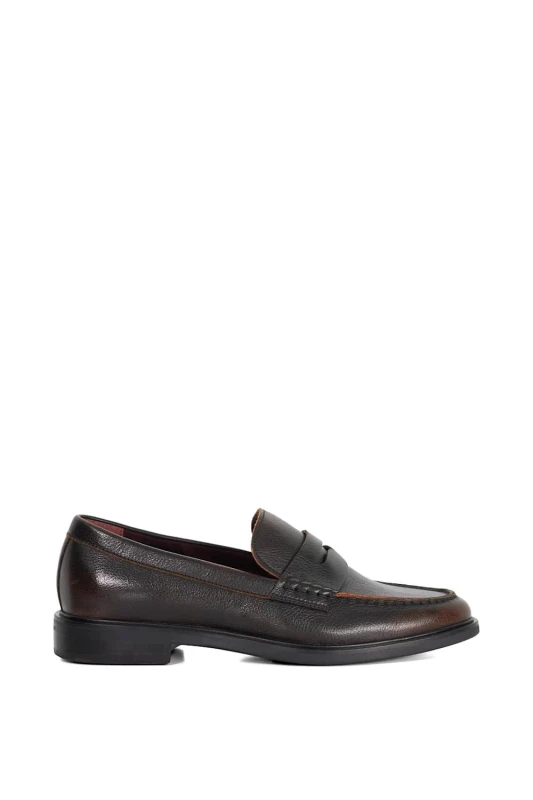 Image of Dune London Dune London Men 'Sascha' Leather Loafers in Brown Size: 11 Brown 11 Male 5050808864132