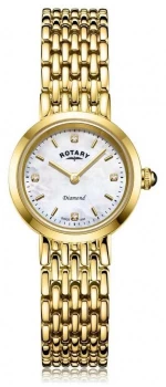Image of Rotary Ladies Gold Bracelet Mother of Pearl Dial LB00900 Watch
