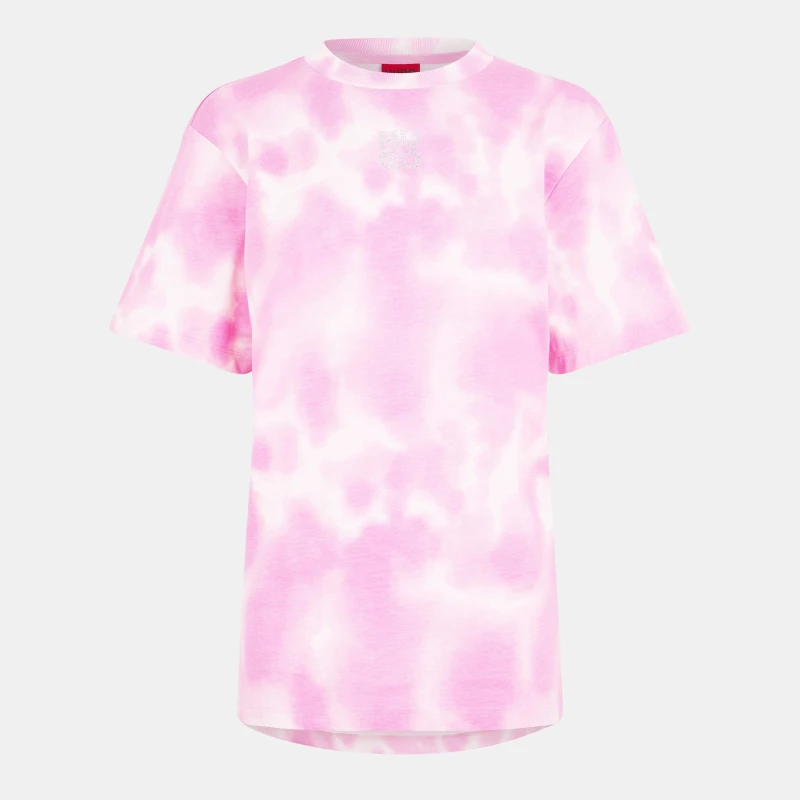 Image of Hugo Womens Vintage Regular Fit T-Shirt Medium Pink female 6 (XS)