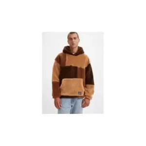 Image of Levis Jigsaw Pieced Hoodie Shaved Ch - Brown