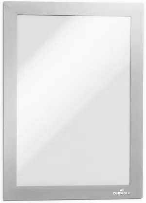 Image of Durable DURAFRAME Self Adhesive A5 Silver Pack of 2