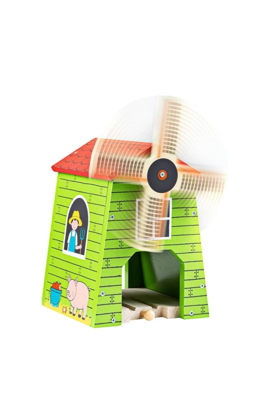 Image of Bigjigs Rail Country Toy Windmill Bright Green unisex