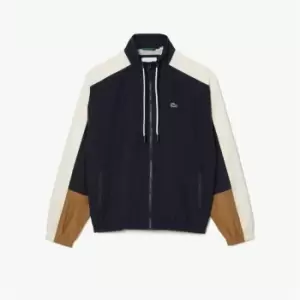 Image of Lacoste Showerproof Colour Block Track Jacket - Beige