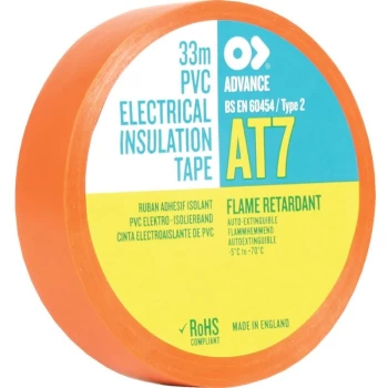 Image of Advance - AT7 19MMX33M Orange PVC Insulating Tape
