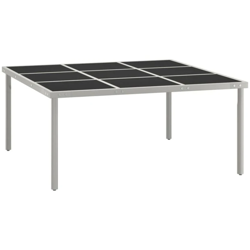 Image of VIDAXL Garden Dining Table 170x170x74.5cm Glass and Steel Vidaxl 8720286146224