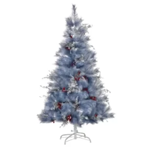 Image of HOMCOM Christmas Tree, 150H cm, W/Replica Berry And Spruce-Grey