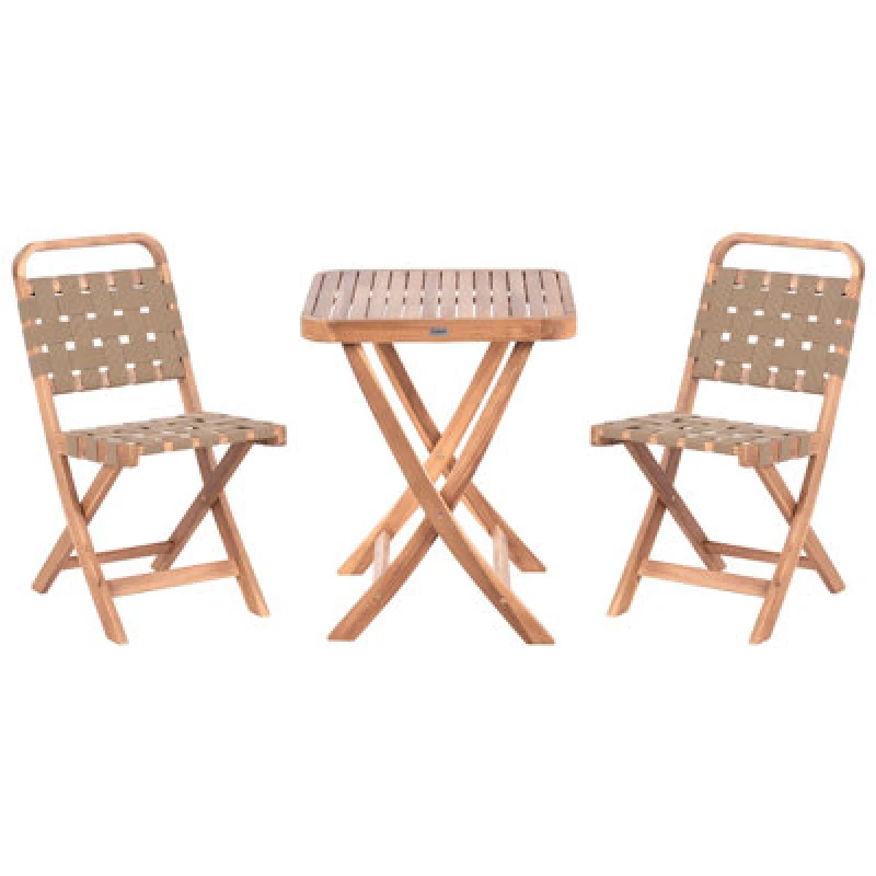 Image of Beliani Bistro Set Folding Calciano Certified Acacia Wood Brown