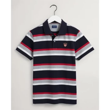 Image of Gant Banner Rugger Polo Shirt Mens - Grey Melange093
