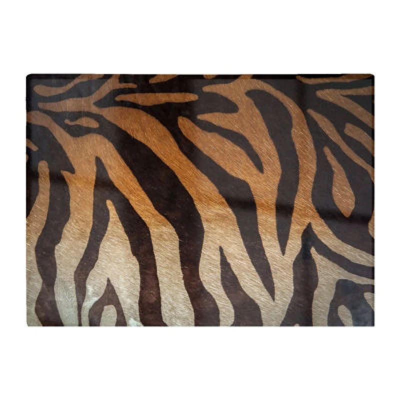 Image of Warren Reed Designer Tiger Skin Print Glass Chopping Board