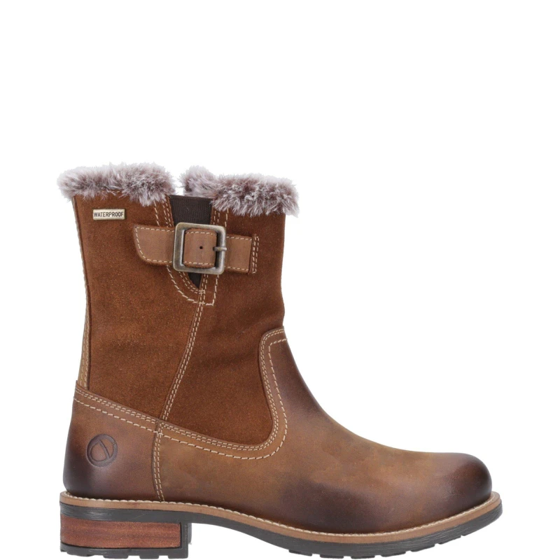 Image of Cotswold Womens Kemerton Zip Up Waterproof Ankle Boots - UK 3 Brown female GDE2800TAN3