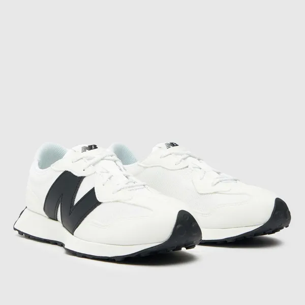 Image of New Balance white & Black 327 Youth trainers White/Black UK 3 (EU 35 ½)