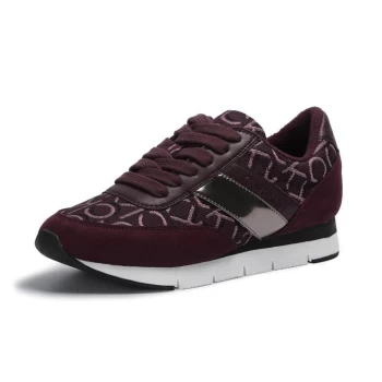 Image of Calvin Klein Tea Jacquard Low Trainers Womens - Brown