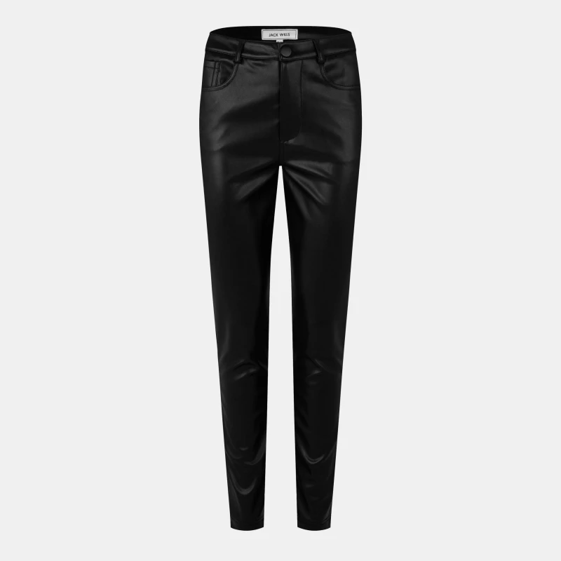 Image of Jack Wills Faux Leather Skinny Trousers - Black 6