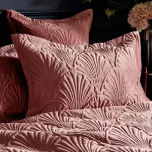 Image of Palmeria Quilted Velvet Pillowcase Blush