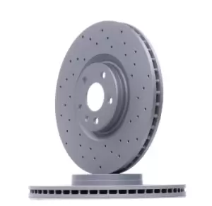 Image of ZIMMERMANN Brake disc SPORT BRAKE DISC COAT Z Perforated 250.1395.52 Brake rotor,Brake discs FORD,FOCUS III