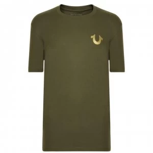 Image of True Religion Print T Shirt - Khki/Gld 3000