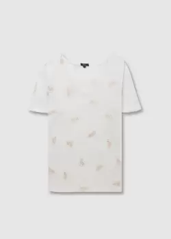 Image of Rails Womens Cara Glitter Lemon V Neck T-Shirt In Glitter Lemons