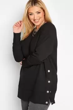 Image of Button Detail Sweatshirt