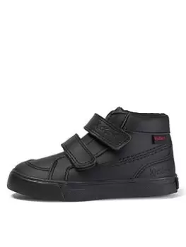Image of Kickers Tovni Hi Top Velcro Strap - Black, Size 6 Younger