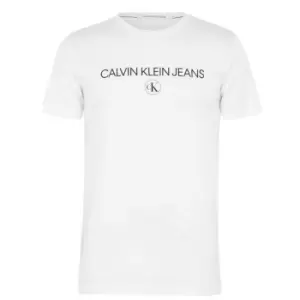Image of Calvin Klein Jeans Archive Logo T Shirt - White