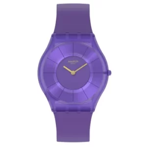 Image of Swatch Purple Time Quartz Purple Dial Purple Bio-sourced Strap Unisex Watch SS08V103