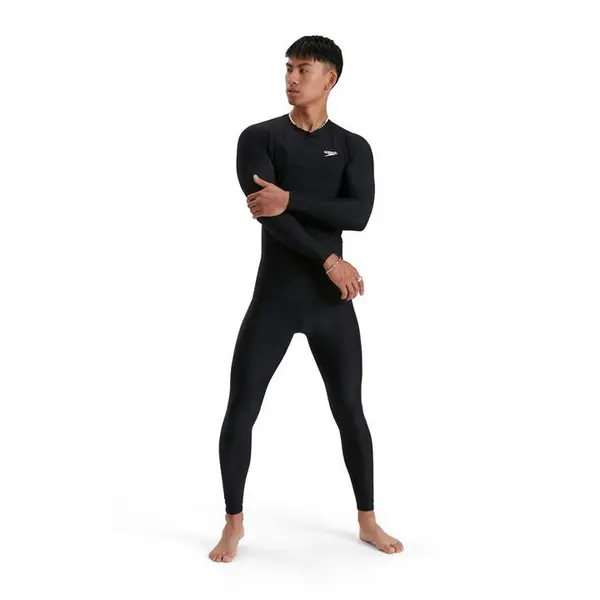 Image of Speedo Mens Long Sleeved Sun Protection Top Long Sleeve Performance T-Shirts Small Black 62155203350