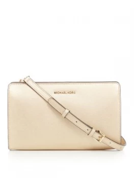 Image of Michael Kors Jetset travel crossbody clutch bag Gold