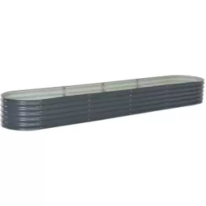 Image of Garden Raised Bed 400x80x44cm Galvanised Steel Grey Vidaxl Grey