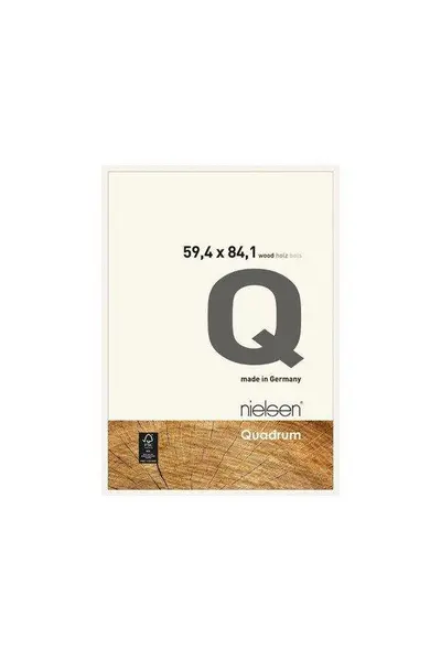Image of Nielsen Quadrum A1 Wooden Picture Frame With Protective Glass Front White