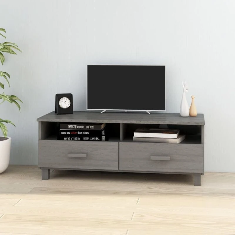 Image of VIDAXL TV Cabinet HAMAR Light Grey 106x40x40cm Solid Wood Pine vidaXL 8720286818176
