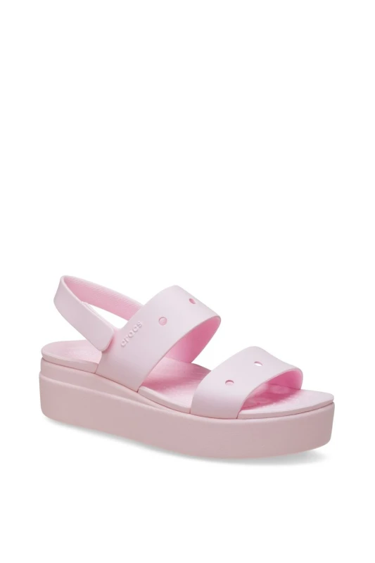 Image of Crocs Womens Brooklyn 4U Wedge in Light Pink Size: 4 Light Pink Female 4