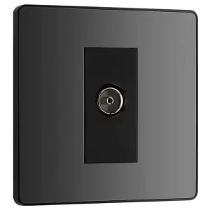 Image of BG Evolve Black Chrome Single Socket for TV & FM Co-Axial Aerial Connection