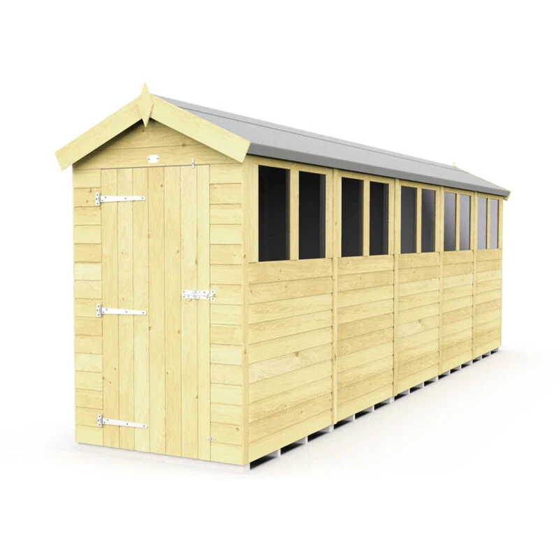 Image of Flat Pack Sheds DIY Sheds 4 x 20 Apex Shed, Brown 4X20AFF