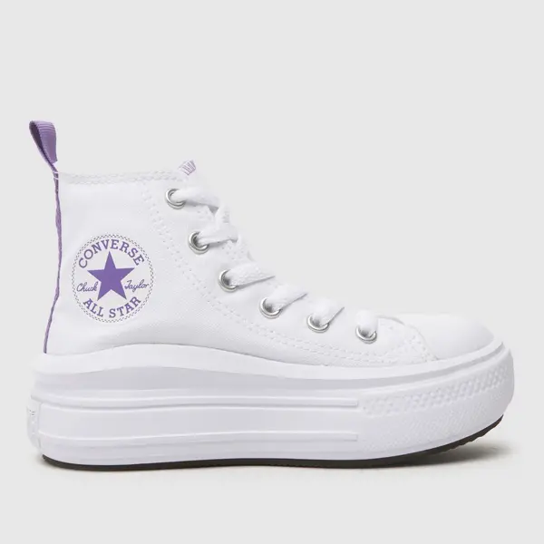 Image of Converse white all star move platform Girls Junior trainers White UK 11 (EU 28½)