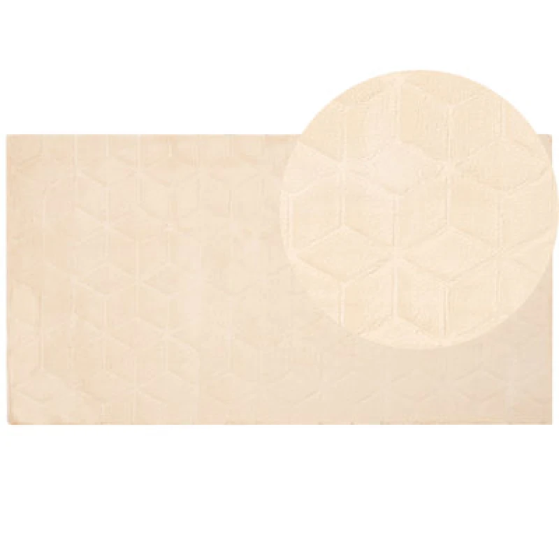 Image of Beliani Faux Fur Rug Thatta Beige 80 X 150 Cm