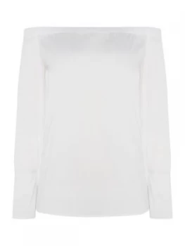 Image of DKNY Off the shoulder long sleeve top White